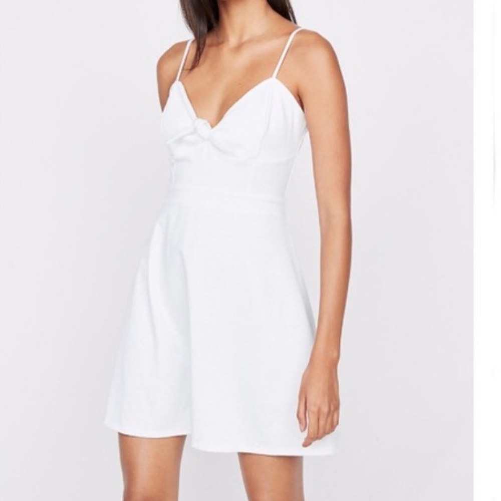 Short white dress with spaghetti straps
